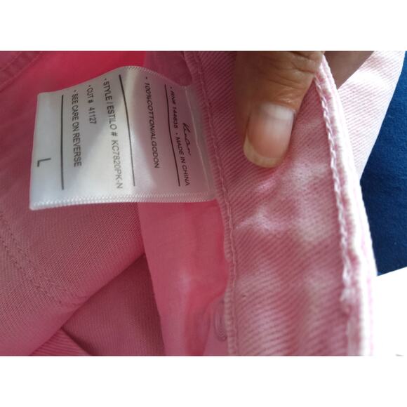 NWT Kancan pink denim shorts frayed bottom size  L women. Barbiecore Western - Picture 6 of 6